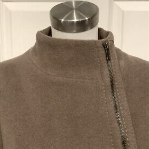 BCBG  Women's Full Zip Wool Blend Long Sleeve Brown Jacket - Picture 2 of 4